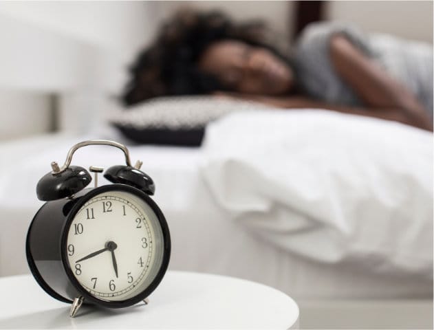 Woman comfortably sleeping.