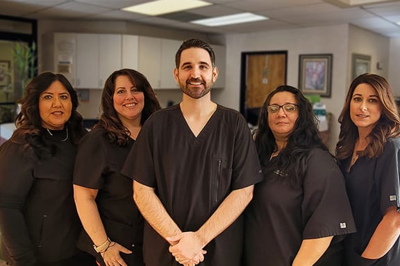 the team at Locascio Family Dentistry - Anna, Kristi, Dr. Locascio, Vicky and Deserie